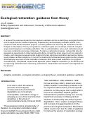 Cover page: Ecological Restoration: Guidance from Theory
