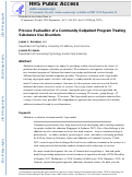 Cover page: Process evaluation of a community outpatient program treating substance use disorders