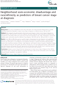 Cover page: Neighborhood socio-economic disadvantage and race/ethnicity as predictors of breast cancer stage at diagnosis