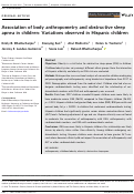 Cover page: Association of body anthropometry and obstructive sleep apnea in children: Variations observed in Hispanic children