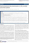 Cover page: Gastrointestinal decontamination in the acutely poisoned patient