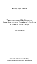 Cover page: Transformations and City Extensions: Some Observations of Copenhagen's City Form at a Time of Global Change