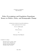Cover page: Policy Prescriptions and Population Transitions: Essays on Politics, Policy, and Demographic Change