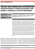 Cover page: Genome-wide identification and phenotypic characterization of seizure-associated copy number variations in 741,075 individuals.
