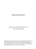Cover page: Making Participation Matter
