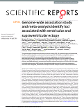 Cover page: Genome-wide association study and meta-analysis identify loci associated with ventricular and supraventricular ectopy