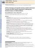Cover page: APOE e4 genotype and cigarette smoking in adults with normal cognition and mild cognitive impairment: a retrospective baseline analysis of a national dataset