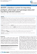 Cover page: dbVOR: a database system for importing pedigree, phenotype and genotype data and exporting selected subsets