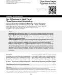 Cover page: Sex Differences in Adult Facial Three-Dimensional Morphology: Application to Gender-Affirming Facial Surgery.