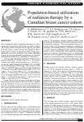 Cover page: Population-based utilization of radiation therapy by a Canadian breast cancer cohort