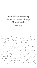Cover page: University of Chicago Alumni Medal