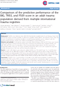 Cover page: Comparison of the predictive performance of the BIG, TRISS and PS09 score in an adult trauma population derived from multiple international trauma registries