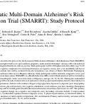 Cover page: Systematic Multi-Domain Alzheimer’s Risk Reduction Trial (SMARRT): Study Protocol