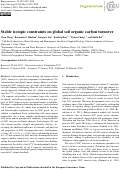 Cover page: Stable isotopic constraints on global soil organic carbon turnover