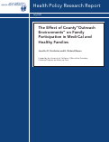 Cover page: The Effect of County "Outreach Environments" on Family Participation in Medi-Cal and Healthy Families