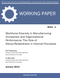 Cover page: Workforce Diversity in Manufacturing Companies and Organizational Performance: The Role of Status-Relatedness and Internal Processes