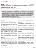 Cover page: Comparing models of learning and relearning in large-scale cognitive training data sets