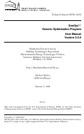Cover page: GenOpt(R), generic optimization program, User Manual, Version 2.0.0
