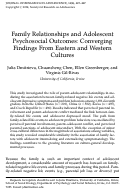 Cover page: Family Relationships and Adolescent Psychosocial Outcomes: Converging Findings From Eastern and Western Cultures