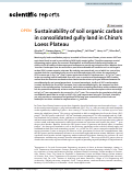 Cover page: Sustainability of soil organic carbon in consolidated gully land in China’s Loess Plateau