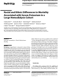 Cover page: Racial and Ethnic Differences in Mortality Associated with Serum Potassium in a Large Hemodialysis Cohort.