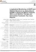 Cover page: Longitudinal Monitoring of EGFR and PIK3CA Mutations by Saliva-Based EFIRM in Advanced NSCLC Patients With Local Ablative Therapy and Osimertinib Treatment: Two Case Reports