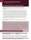 Cover page: Case-based review: pediatric medulloblastoma