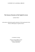 Cover page: The Sensory Structure of the English Lexicon