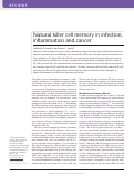 Cover page: Natural killer cell memory in infection, inflammation and cancer