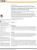 Cover page: Glycated Hemoglobin and Incident Type 2 Diabetes in Singaporean Chinese Adults: The Singapore Chinese Health Study