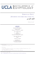 Cover page: Personal Piety (modern theories related to)