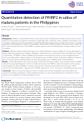 Cover page: Quantitative detection of PfHRP2 in saliva of malaria patients in the Philippines
