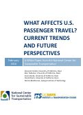 Cover page: What Affects U.S. Passenger Travel? Current Trends and Future Perspectives