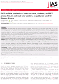 Cover page: PrEP and the syndemic of substance use, violence, and HIV among female and male sex workers: a qualitative study in Kisumu, Kenya