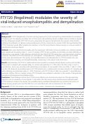 Cover page: FTY720 (fingolimod) modulates the severity of viral-induced encephalomyelitis and demyelination