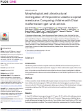 Cover page: Morphological and ultrastructural investigation of the posterior atlanto-occipital membrane: Comparing children with Chiari malformation type I and controls.