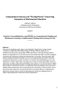 Cover page: Computational Literacy and “The Big Picture” Concerning Computers in Mathematics Education