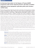 Cover page: An American Association for the Surgery of Trauma (AAST) prospective multi-center research protocol: outcomes of urethral realignment versus suprapubic cystostomy after pelvic fracture urethral injury