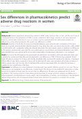 Cover page: Sex differences in pharmacokinetics predict adverse drug reactions in women