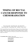 Cover page: Evaluation of safety of increased time interval between chemoradiation and resection for rectal cancer