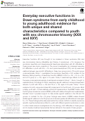 Cover page: Everyday executive functions in Down syndrome from early childhood to young adulthood: evidence for both unique and shared characteristics compared to youth with sex chromosome trisomy (XXX and XXY)