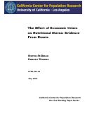 Cover page: The Effect of Economic Crises on Nutritional Status: Evidence from Russia