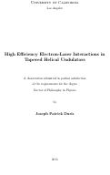 Cover page: High Efficiency Electron-Laser Interactions in Tapered Helical Undulators