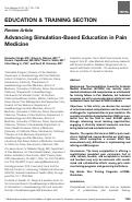 Cover page: Advancing Simulation-Based Education in Pain Medicine