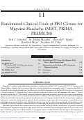 Cover page: Chapter 11 Randomized Clinical Trials of PFO Closure for Migraine Headache (MIST, PRIMA, PREMIUM)