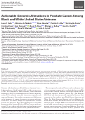 Cover page: Actionable Genomic Alterations in Prostate Cancer Among Black and White United States Veterans.