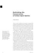 Cover page: Rethinking the Conservation of Urban Open Spaces