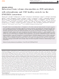 Cover page: Subcortical brain volume abnormalities in 2028 individuals with schizophrenia and 2540 healthy controls via the ENIGMA consortium