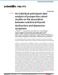 Cover page: An individual participant data analysis of prospective cohort studies on the association between subclinical thyroid dysfunction and depressive symptoms