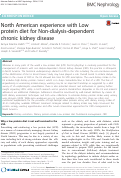 Cover page: North American experience with Low protein diet for Non-dialysis-dependent chronic kidney disease